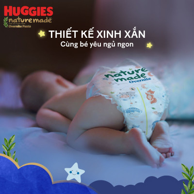 Tã quần Huggies Naturemade ban đêm M58/L44/XL38/XXL26