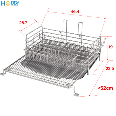 Kệ úp chén đa năng có khay thoát nước inox 304 Hobby home decor KC4