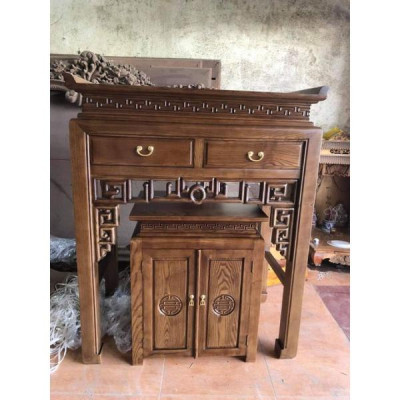 Án Gian, Án Thờ Gỗ Sồi hàng đẹp dài 1m12 phù hợp nhà nhỏ và chung cư