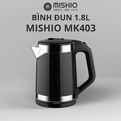 Bình đun siêu tốc Mishio MK403 dung tích 1.8L vỏ nhựa cách nhiệt chống bỏng - hàng chính hãng