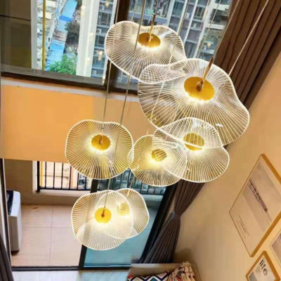 Ảnh thật 200% - Đèn thả thông tầng KATANA cánh lá sen phong thái sang trọng, hiện đại, độc đáo, đèn tô điểm hiện đại DT