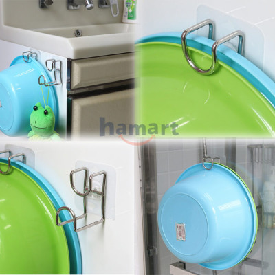 Móc Treo Chậu Thau INOX Dán Tường Giá Treo Chậu Móc Treo Đồ Tiện Lợi