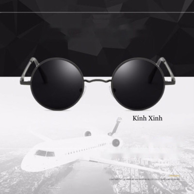 Kính râm Mắt Tròn Mini Thầy bói Tròng Thủy Tinh - Form Nhỏ