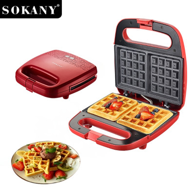 Máy nướng ép bánh SOKANY công suất lớn 750W tích hợp 2 mặt chống dính teflon giúp bánh chín nhanh chóng vô cùng tiện ích - HÀNG CHÍNH HÃNG