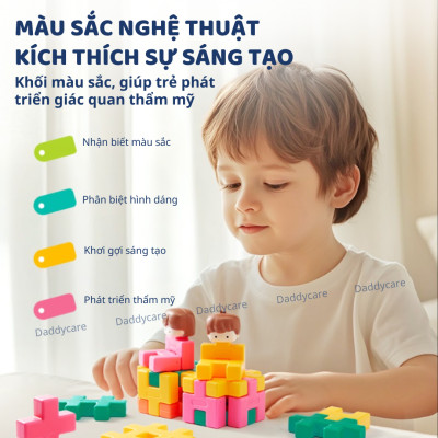 Bộ xếp hình lắp ghép 3D cho bé Mideer Waffle Building Blocks