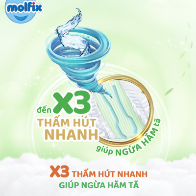 Tã/bỉm quần Molfix Thiên nhiên Jumbo L (9kg - 13kg) - Gói 36+6 miếng