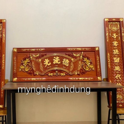 BỘ HOÀNH PHI CÂU ĐỐI MINI BẰNG GỖ HƯƠNG ĐỎ SƠN PU GIẢ CỔ CAO CẤP .