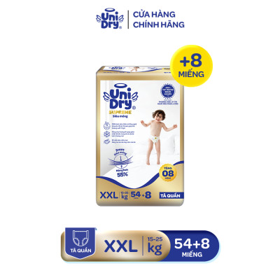[Mẫu mới] Tã quần Unidry G3X Supreme siêu mỏng size XXL - 54+8 miếng