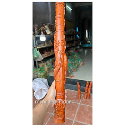 Điếu cày hút thuốc bằng gỗ hương đá kt 60x7x7cm 