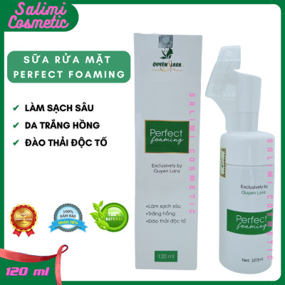Sữa Rửa Mặt Sạch Mụn PERFECT FOAMING 120ml, Làm Sạch Sâu, Có Đầu Cọ Massage Tạo Bọt, Trắng Hồng, Đào Thải Độc Tố