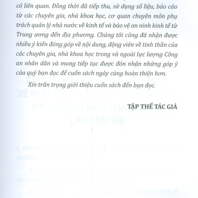 Quan Điểm Mới Của Đảng Cộng Sản Việt Nam Về Phát Triển Kinh Tế Trong Văn Kiện Đại Hội Đảng Lần Thứ XIII Và Những Vấn Đề Đặt Ra Đối Với Công Tác Bảo Vệ An Ninh Kinh Tế (Sách Chuyên Khảo)