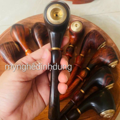 Tẩu sì gà hút  thuốc phong cách lịch mãn đẳng cấp bằng gỗ trắc đỏ đen 