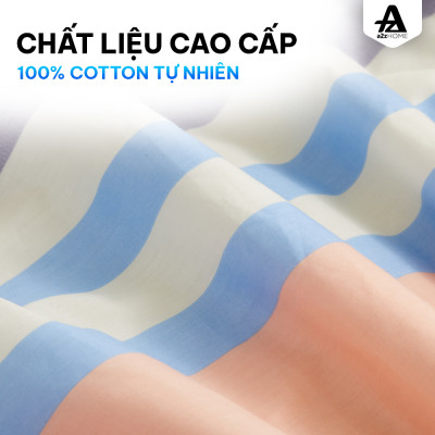 Bộ Ga Giường Mền Chần Bông 5 Món Tree Stripes Mềm Mại 100% Cotton Tự Nhiên A2Z Home