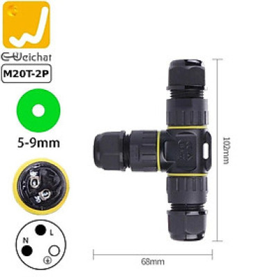 Đầu cút nối điện chống nước chữ T chuẩn IP68 E-Weichat EW-M20T. HÀNG CHÍNH HÃNG CÓ BAO HÀNH !!!