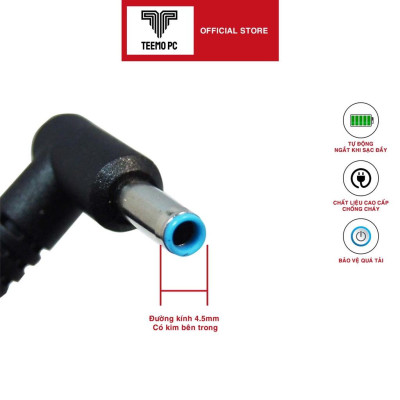 Sạc Dùng Tương Thích Cho Laptop HP chân nhỏ 4.5mm - Công Suất 65W 90W - Hàng Nhập Khẩu New Seal TEEMO PC TESE