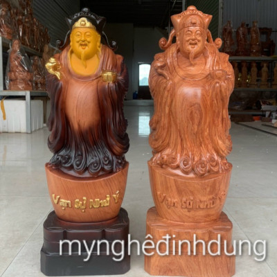 Tượng thần tài bằng gỗ hương đá kt cao 60×20×15cm 