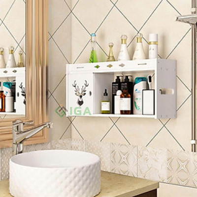 Kệ tủ nhà tắm, kệ đa năng treo tường gỗ nhựa chống thấm nước - IG393/ IG394/ IG395 
