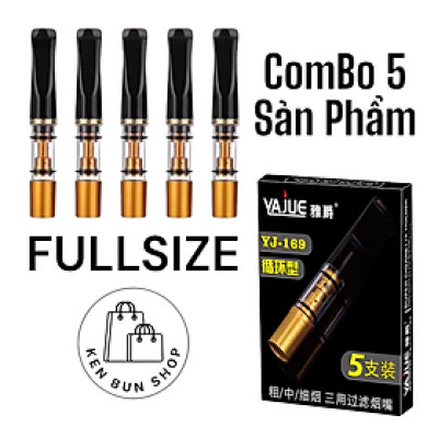 Hộp 5 Đầu Lọc Thuốc L.á Đa Năng FULLSIZE Cả 5 Đều Dùng Chung Cho Đầu Lớn & Vừa & Nhỏ , Tái Sử Dụng Nhiều Lần [ Jet Mèo, Caraven Demi, Esse, Thăng Long Det, Sài Gòn Nhỏ. Kent, 555... ]