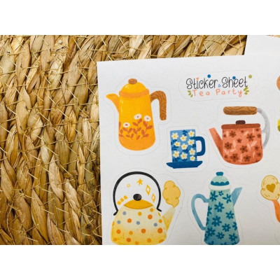 Sticker sheet tea party - chuyên dán, trang trí sổ nhật kí, sổ tay | Bullet journal sticker