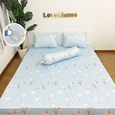 Ga chống thấm Cotton LoveMama họa tiết Hoa Tulip mềm mại thoáng mát loại 1
