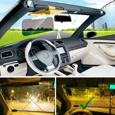 Kính Chống Lóa Ô Tô 2 Trong 1 – Chống Chói Đèn Xe Ban Đêm, Chống Nắng Ban Ngày