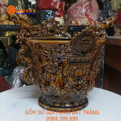 Bát hương giả cổ thời Lê  gốm sứ Bát Tràng