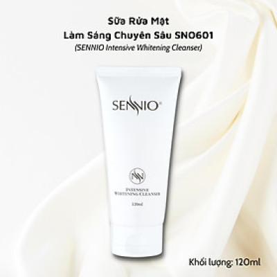 Sữa rửa mặt dưỡng trắng da Sennio Intensive Whitening Cleanser tạo bọt cấp ẩm phù hợp cho da nhạy cảm 120ml SNO 601