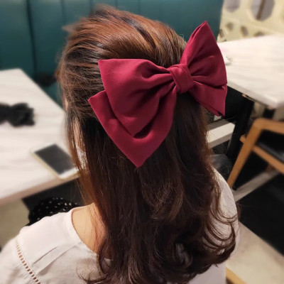 Kẹp tóc nơ lớn Hàn Quốc , cặp tóc nơ sau dễ thương KT13 chất liệu lụa mềm mại