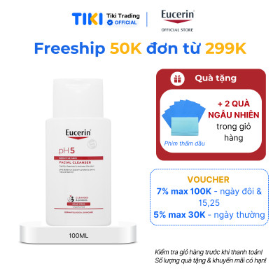 Sữa rửa mặt không gây kích ứng cho da nhạy cảm Eucerin pH5 Facial Cleanser 100ml