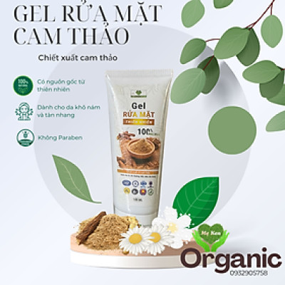 GEL RỬA MẶT THIÊN NHIÊN  CHIẾT XUẤT RỄ CAM THẢO MẸ KEN tuýp 100ml - Dành cho da thường, khô, nám, tàn nhang 