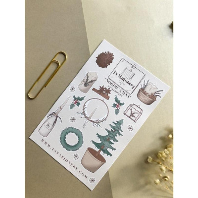 Sticker sheet nordic xmas - chuyên dán, trang trí sổ nhật kí, sổ tay | Bullet journal sticker - stc006