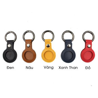 Vỏ Ốp Bao Da Nhiều Màu Kèm Móc Hở 1 Mặt Bảo Vệ Cho Apple Airtag - thiết bị định vị, chống trộm - Hàng Chính Hãng