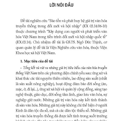 Hệ Giá Trị Văn Hóa Việt Nam