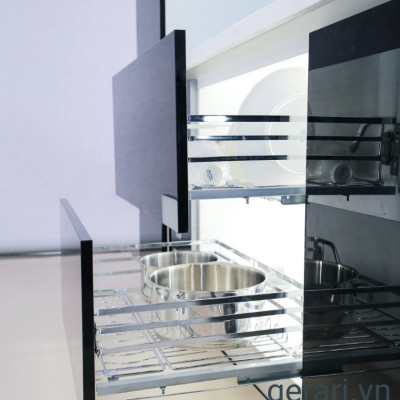 Giá đựng xoong nồi bát đĩa 1 tầng (chất liệu inox 304 bóng mờ cao cấp)