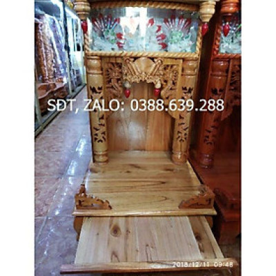 Bàn Thờ Thần Tài Ông Địa 48-81cm gỗ Xoan
