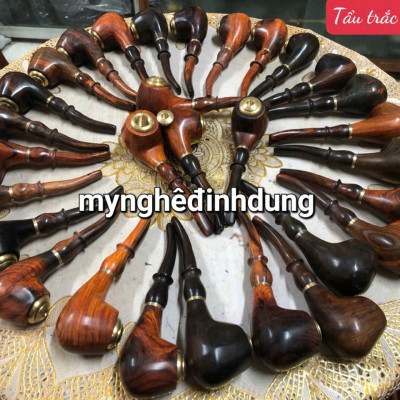 Tẩu sì gà hút thuốc phong cách lịch mãn đẳng cấp bằng gỗ trắc đỏ đen 