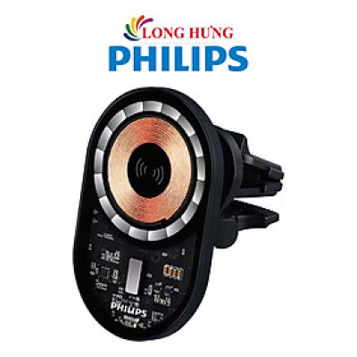 Giá đỡ điện thoại trên xe hơi Philips Magnetic Wirreless Charging Mout 15W DLP9719TB/74 - Hàng chính hãng