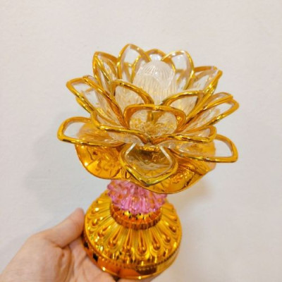 Bộ 2 Đèn thờ hoa sen đổi màu có tụng kinh
