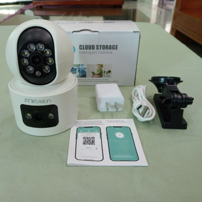 Kính Mắt kamera Wifi IP 2 Mắt Siêu Nét 8MpX: Xem Đa Góc, Xoay 360, Đàm Thoại & Báo Động Chống Trộm