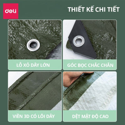 [SIÊU BỀN] Bạt che nắng mưa dày dặn DELIxVusign - Chống nước kháng UV, may viền, đa năng
