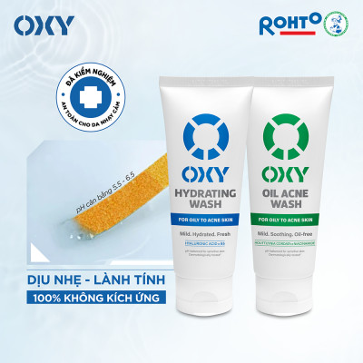 Sữa rửa mặt cho nam Oxy sạch dịu nhẹ, kiềm dầu dạng kem Oxy Oil Acne Wash 100g