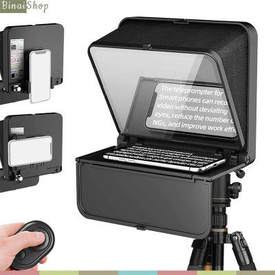 Lensgo Teleprompter TC7 - Máy Nhắc Chữ Mini Cho Biên Tập Viên, MC Truyền Hình, Kích Thước Nhỏ Gọn, Dùng Cho Điện Thoại, Máy Ảnh - Hàng Chính Hãng