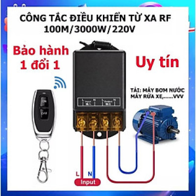 Công Tắc Điều Khiển Từ Xa 220V - 100M 30A: Công Suất Lớn, Xuyên Tường, Nút Học Lệnh - Hàng Loại 1