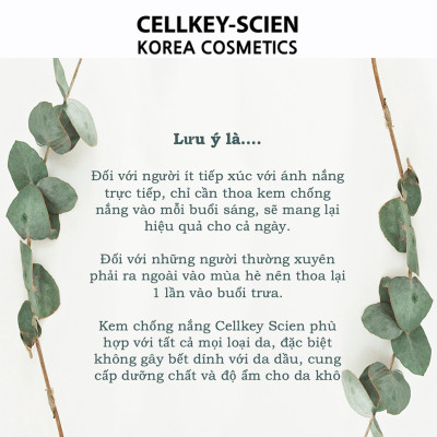 Kem Chống Nắng Tế Bào Gốc Kiềm Dầu Chống Nhăn Dưỡng Ẩm Trắng Da Cellkey-Scien Multi Perfect Sun Cream SPF50+PA++++ (50ml)