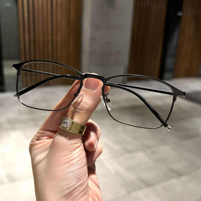 Kính mắt unisex dáng chữ nhật kim loại mảnh nhẹ cao cấp