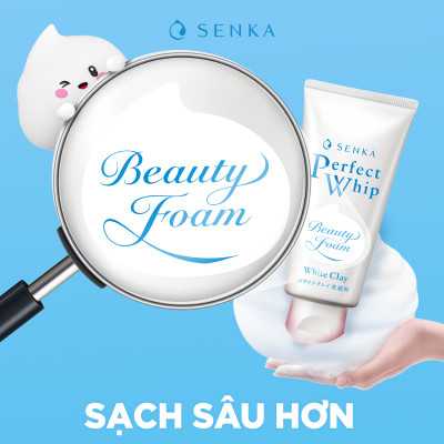 Sữa Rửa Mặt Tạo Bọt Chiết Xuất Đất Sét Trắng Senka Perfect White Clay New 14840 (120g)