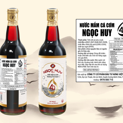 Thùng Nước Mắm Ngọc Huy 40 Độ Đạm - 12 Chai x 750ml