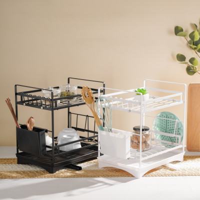 Kệ úp bát đĩa nhà bếp đa năng 2 tầng kèm khay hứng nước . Phân phối bởi Cobi Home.