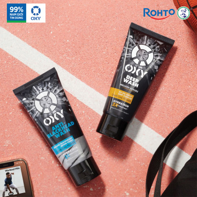 Sữa rửa mặt cho nam Oxy sạch sâu giảm nhờn dạng kem có hạt massage Oxy Deep Wash 100g