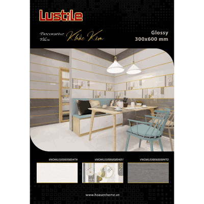 Gạch ốp tường bán sứ LUSTILE VNOML0300600004TN bề mặt bóng, độ hút nước thấp, kích thước 300mmx600mm, thùng 8 viên - Hàng chính hãng